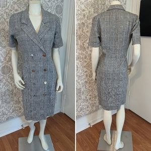 Vintage S. Roberts Black Cream suit style Dress